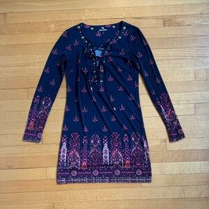 Juicy Couture Navy Lace-Up Dress XS